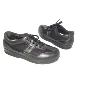 Sas Reverie Women Black Mesh Leahter Walking Sneakers Size 7.5 WW